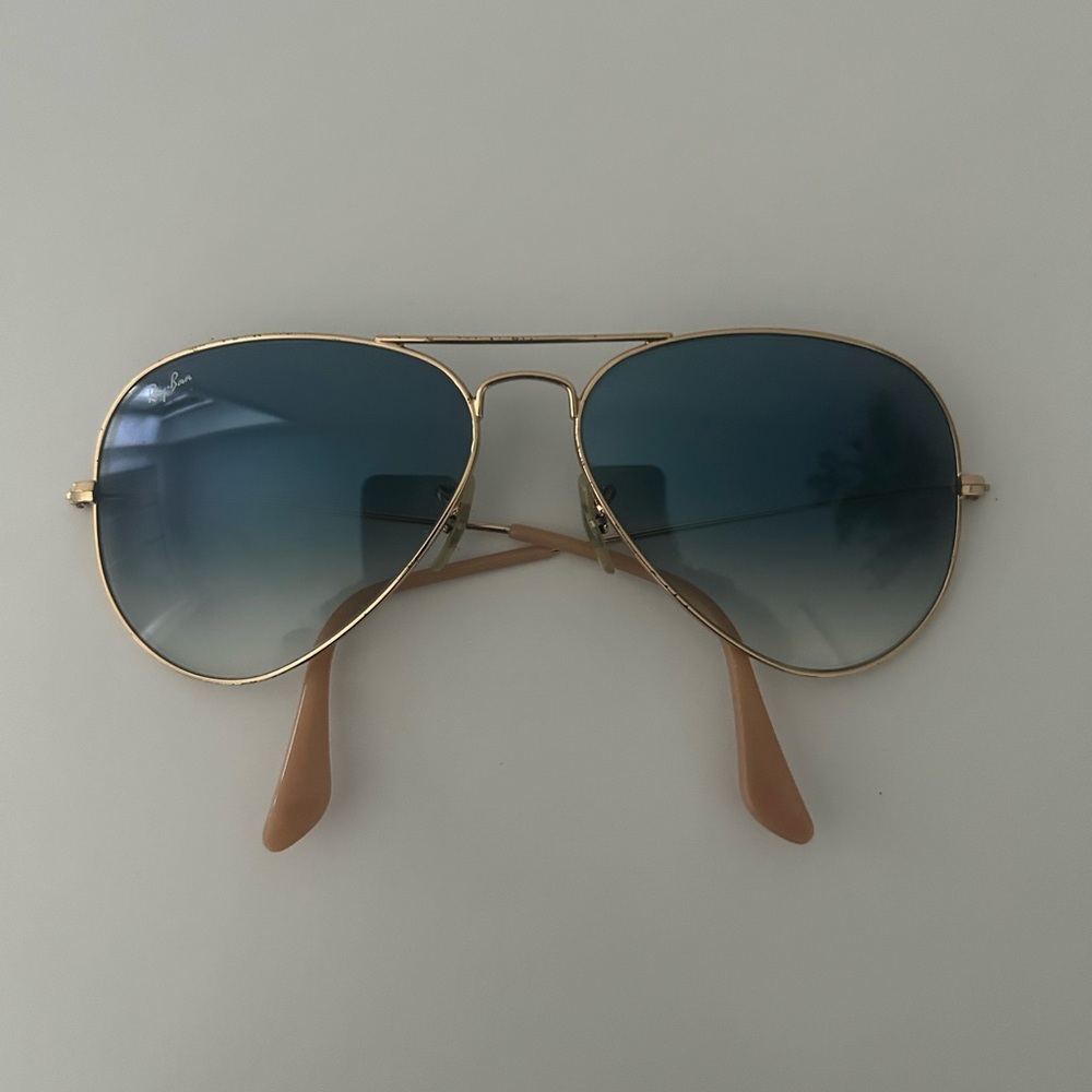Ray-Ban Gold and Blue Aviator Sunglasses
